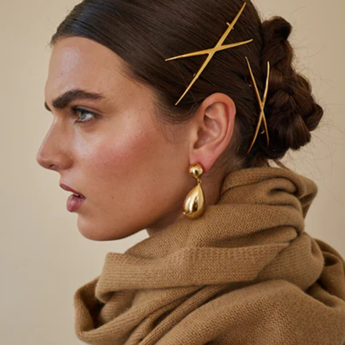 PVD Coated Real Gold Plated 18K Gold Water Droplets Stainless Steel IG Style Waterproof Non Tarnish 304 Stainless Steel Drop Earrings