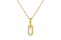 Titanium Steel 18K Gold Plated IG Style Elegant Simple Style Inlay Paper Clip Oval Zircon Pendant Necklace