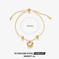 PVD Coated 18K Gold Plated Heart Shape 304 Stainless Steel Titanium Sweet Waterproof Non Tarnish Bracelets