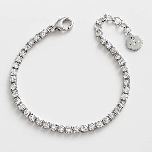 16K White Gold PVD-Coated Heart Bracelet & Necklace – 304 Stainless Steel, Modern, Simple, Waterproof, Non-Tarnish