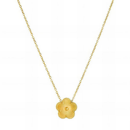 Gold "Flowers" Necklace – 18K Gold-Plated Stainless Steel, Hypoallergenic, Waterproof, Tarnish-Free, 41+5 cm Adjustable, Lobster Claw Closure