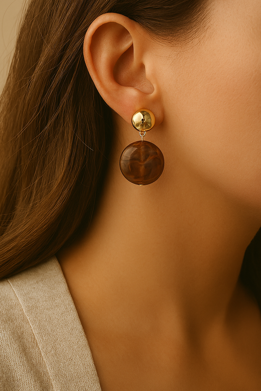Elegant Unique Design French Retro Blooming Round Elegant Earrings Women's All-Match Exquisite Niche Bean-Shaped Stud Earrings