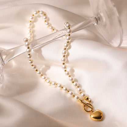 PVD Coated Heart Shape 304 Stainless Steel Simple Style Commute Waterproof Non Tarnish 304 Stainless Steel Pendant Necklace