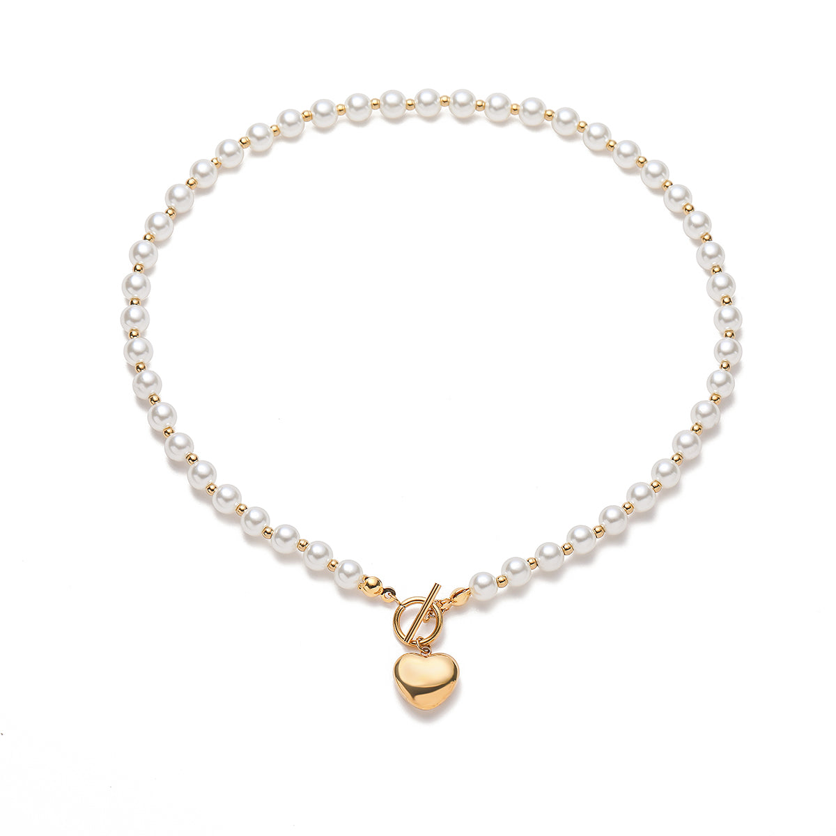 PVD Coated Heart Shape 304 Stainless Steel Simple Style Commute Waterproof Non Tarnish 304 Stainless Steel Pendant Necklace