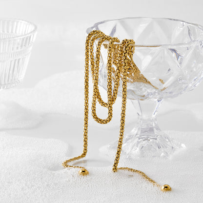 PVD Coated Real Gold Plated 16K White Plating Solid Color 304 Stainless Steel Casual Modern Style Waterproof Non Tarnish Necklace