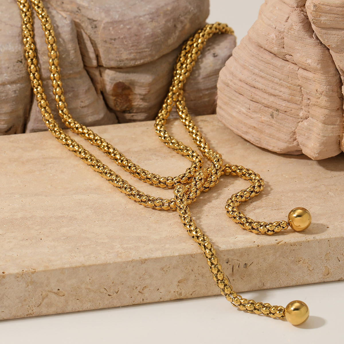 PVD Coated Real Gold Plated 16K White Plating Solid Color 304 Stainless Steel Casual Modern Style Waterproof Non Tarnish Necklace