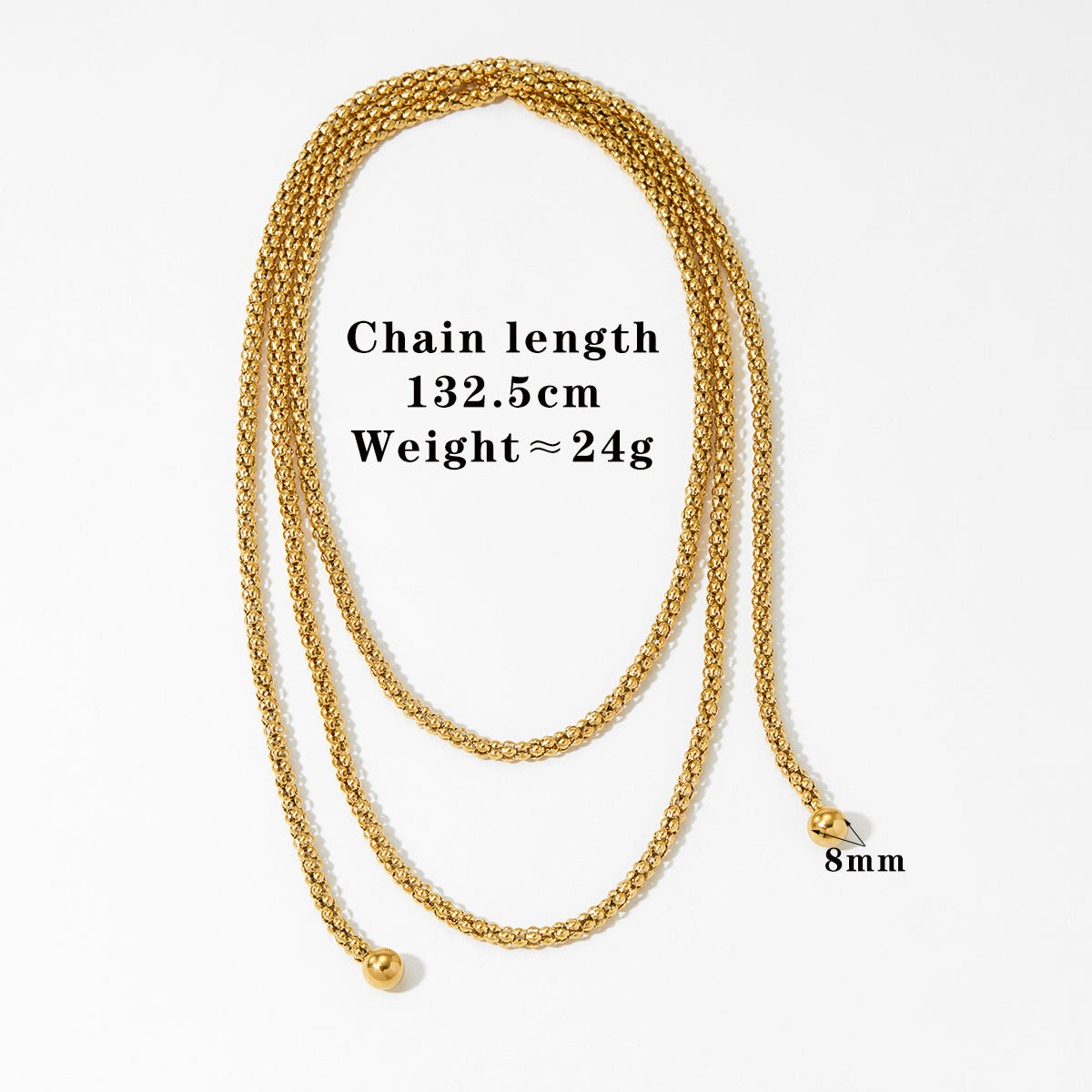 PVD Coated Real Gold Plated 16K White Plating Solid Color 304 Stainless Steel Casual Modern Style Waterproof Non Tarnish Necklace