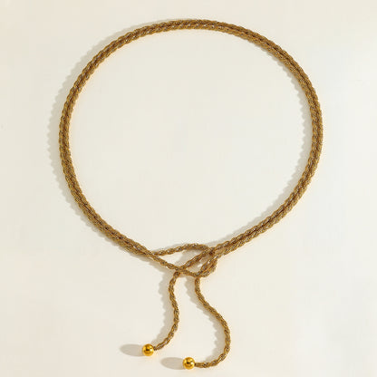 PVD Coated Real Gold Plated 16K White Plating Solid Color 304 Stainless Steel Casual Modern Style Waterproof Non Tarnish Necklace