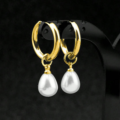 PVD Coated Real Gold Plated 18K Gold Geometric 304 Stainless Steel Elegant Modern Style Waterproof Non Tarnish Drop Earrings
