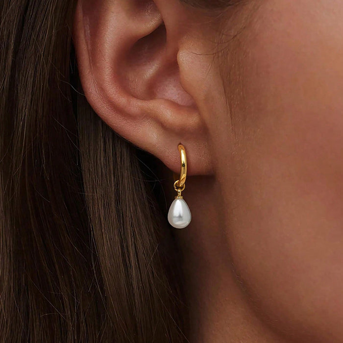 PVD Coated Real Gold Plated 18K Gold Geometric 304 Stainless Steel Elegant Modern Style Waterproof Non Tarnish Drop Earrings