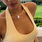 PVD Coated Real Gold Plated 18K Geometric Round 304 Stainless Steel Casual Lady Queen Waterproof Non Tarnish S Hook Clasp Fish Closure Choker