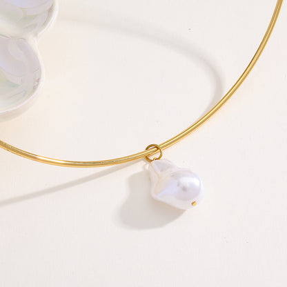 PVD Coated Real Gold Plated 18K Geometric Round 304 Stainless Steel Casual Lady Queen Waterproof Non Tarnish S Hook Clasp Fish Closure Choker