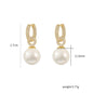 Retro Zircon Pearl Earrings Gold Plated Metal Jewelry for Women Casual Festive Party Banquet Ideal Holiday Gift